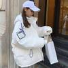Winter Korean Hooded Loose Bread Jacket Student Thicken Jacket with Hooded Bat Sleeved White Parka Women