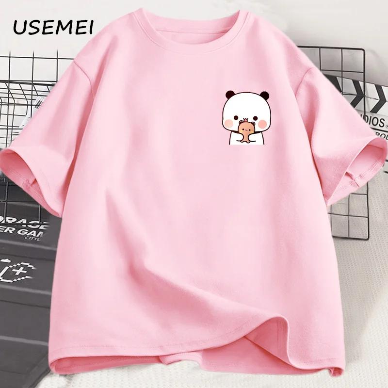 Panda Bear Bubu Dudu And Their Babies T Shirt Fashion Funny Couple Tshirt Unisex Unisex Fashion Casual Short Sleeve Tees Clothing