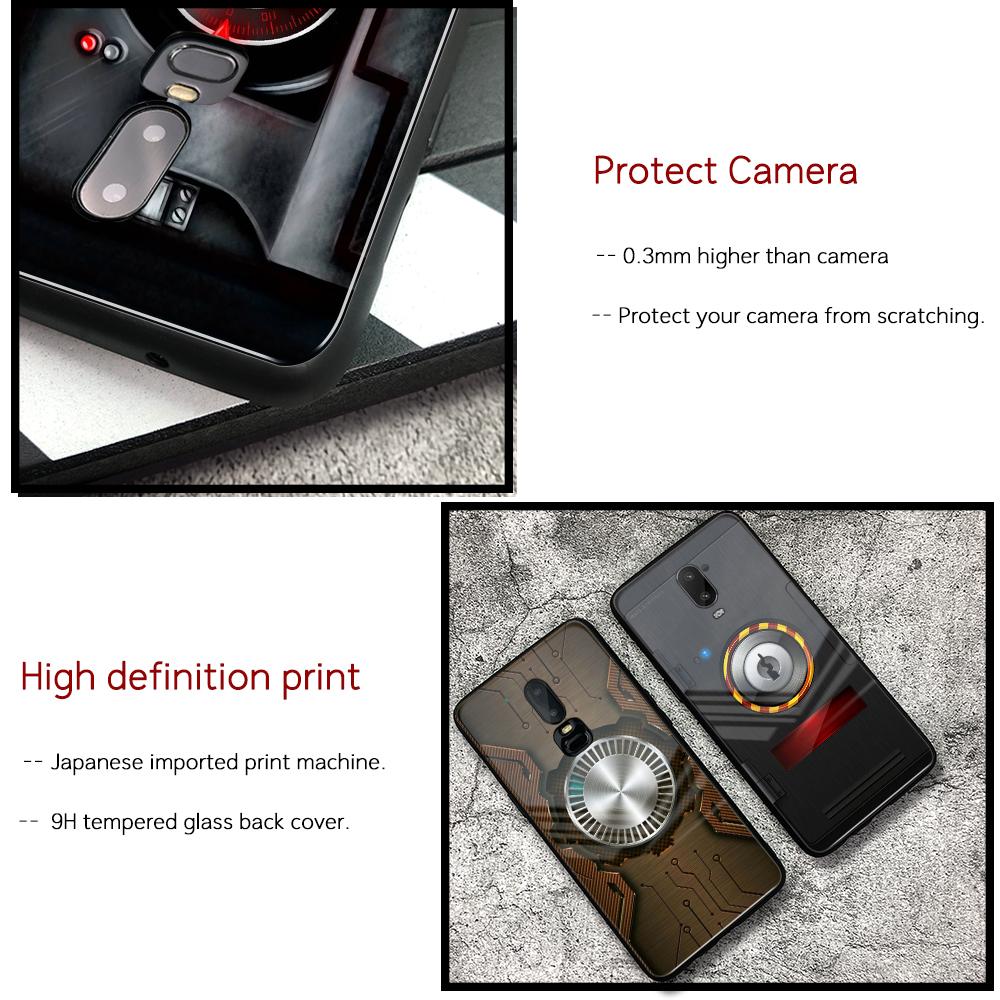 Case for Oneplus 7 Pro Locked Patterned Glass Back Cover Case Oneplus 6t Coque for Oneplus 1+ 5 6 Oneplus 6 6t 7 Pro