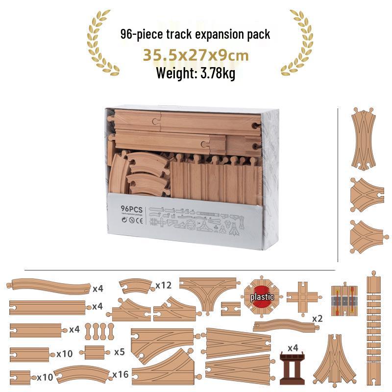 Wooden Electric Train Track Building Blocks - Compatible with Thomas