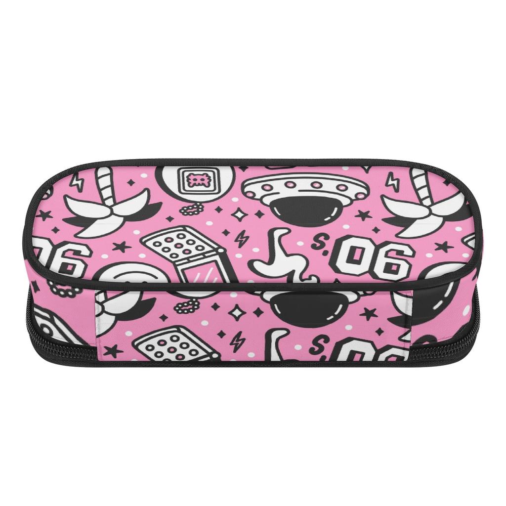 School Pencil Case Neat Design 300D Polyester Smooth Zipper with Main Compartment Mesh Pocket and Pen Slots for Boys Girls