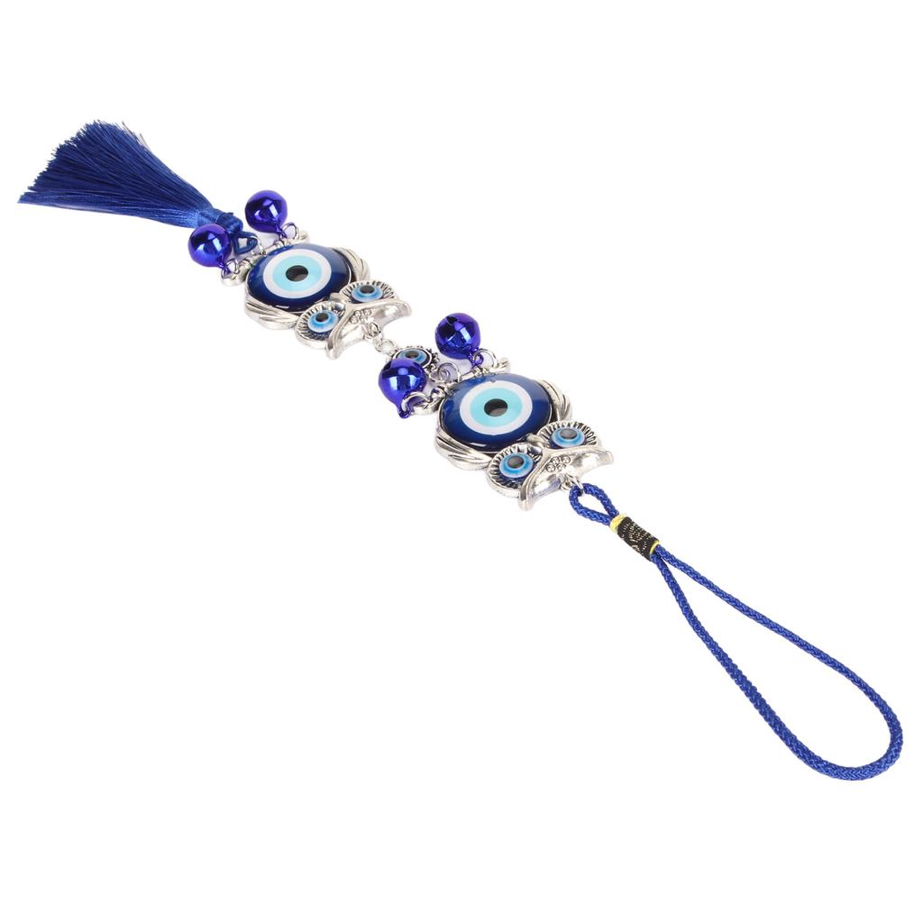 Украшение в виде совы с голубым глазом, амулет на удачу, привлечение богатства, украшение для автомобильного зеркала, подвесное украшение для офиса