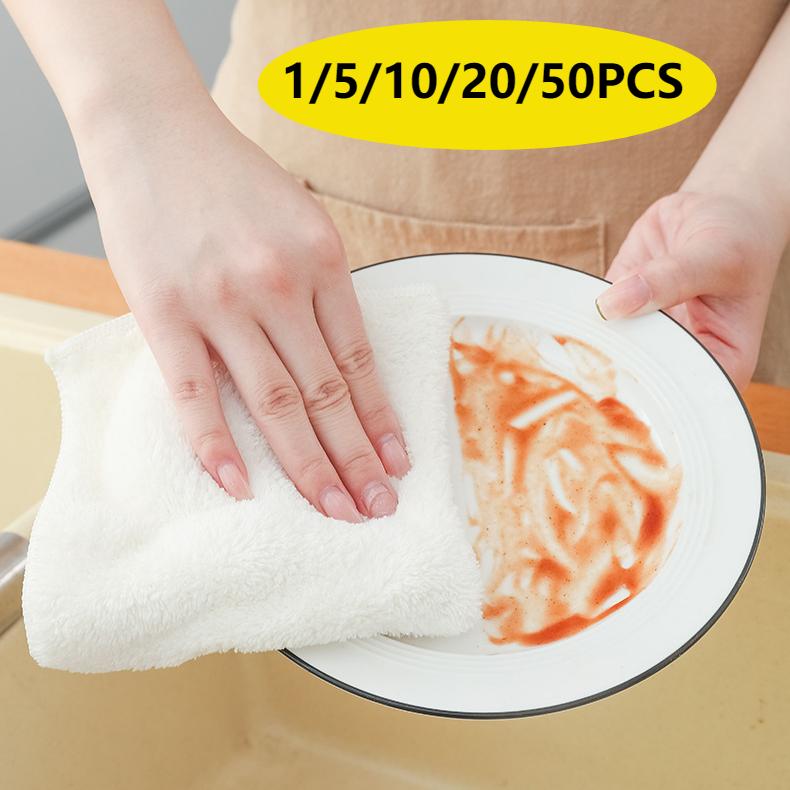 1/5/10/20/50 шт. коралловая бархатная кухонная ткань для мытья посуды в домашних условиях, чистки рук, водопоглощения и предотвращения выпадения небольшого квадратного полотенца