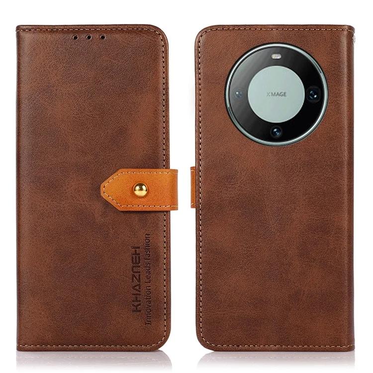 For Huawei Mate 60 Cowhide Texture Leather Flip Cover Anti-Shock Wallet Phone Case