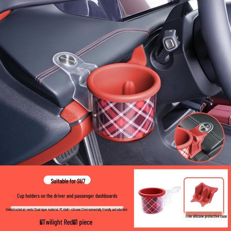 Custom-fit Cup Holders for Xiaomi SU7: Original Color & Multifunctional Car Interior Accessory