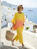 1116 Ladies Crew Neck Elegant Pattern Printed Bohemian Casual Suit