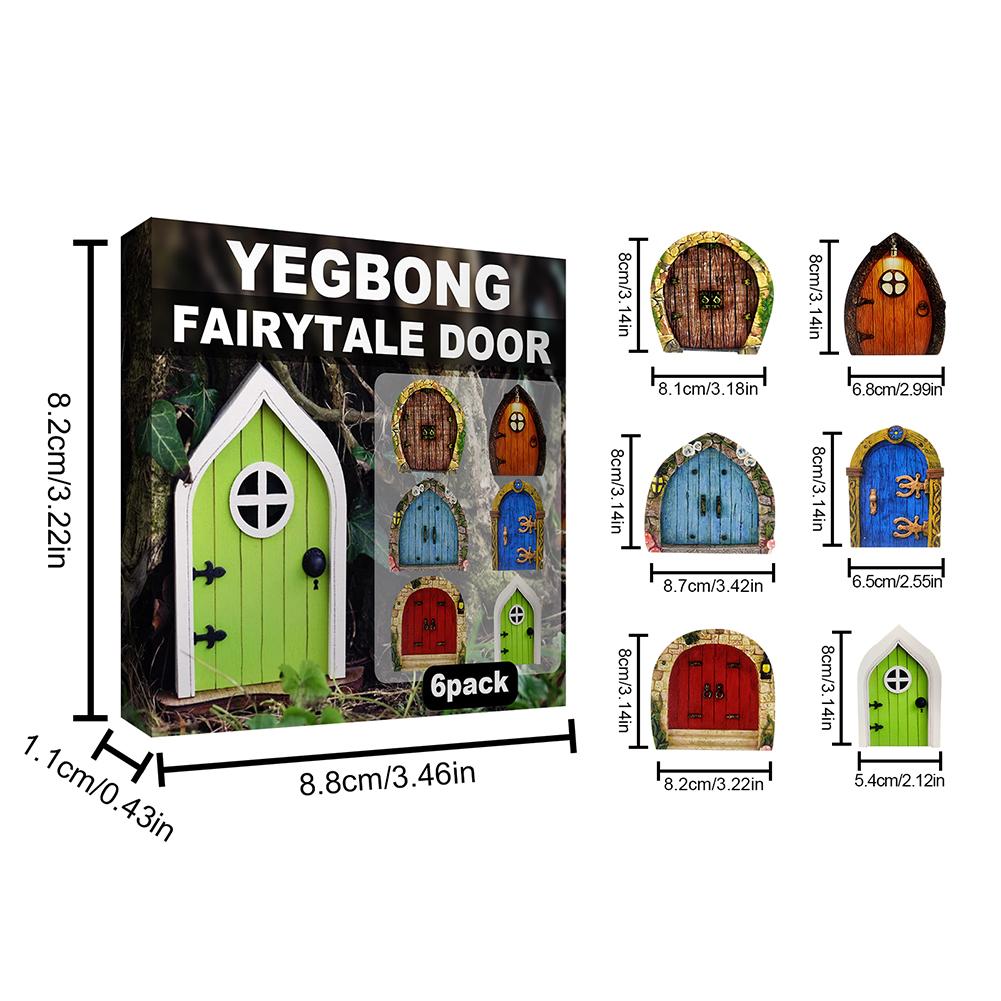 1/6 шт Мини Фея Эльф Дверь Деревянный Пейзаж Кукольный Домик Интерьер Стена Сад Скульптура Дверь Ремесло Украшения Кукольный Домик Аксессуары