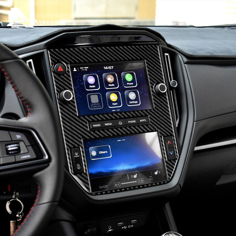 Real Soft Carbon Fiber For Subaru WRX/ WRX STI 2024 Car Central Navigation Frame Panel Sticker LHD Trim Accessories