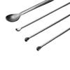 12Pcs Stainless Steel Lab Spoon Spatula Laboratory Sampling Spoon Mixing Spat