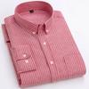 Мужская рубашка с длинными рукавами Khmer Wrinkle Free Casual Oxford Spun Wrinkle Resistant No Care Slim Fit Checkered Striped Shirts Men's