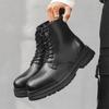 2025 Martin Boots Men's British Style Internet Celebrity Explosion Increased Platform Solid Color Fashion Boots Increased Tide Shoes 22712-J