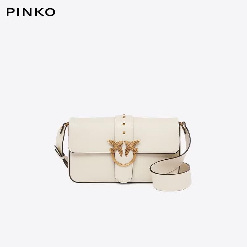 Женская кожаная сумка через плечо PINKO с заклепками и изображением ласточки и креста