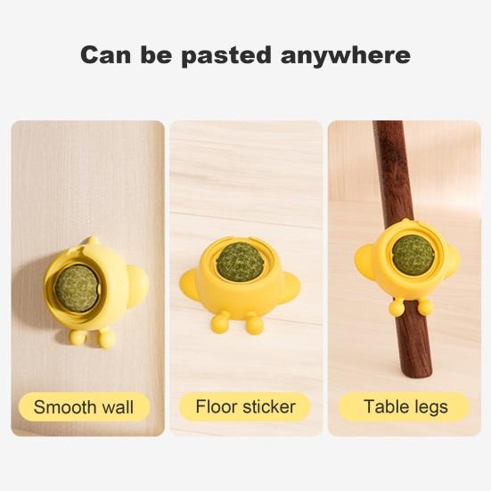 Натуральный шарик для облизывания кошек, вращающийся шарик для еды с кошачьей мятой, болюс для чистки зубов, клейкая зубная паста для моляров для кошек с крышкой