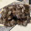 Total Length 77cm SAGA LEATHER BOUTIQUE Thick Voluminous Real Fur Cross Silver Fox Coat Jacket Size M Women's
