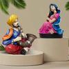Раджастанская Традиционная Музыкальная Пара Полимерная Фигурка для Домашнего Декора (Упаковка из 2 штук, разноцветная)