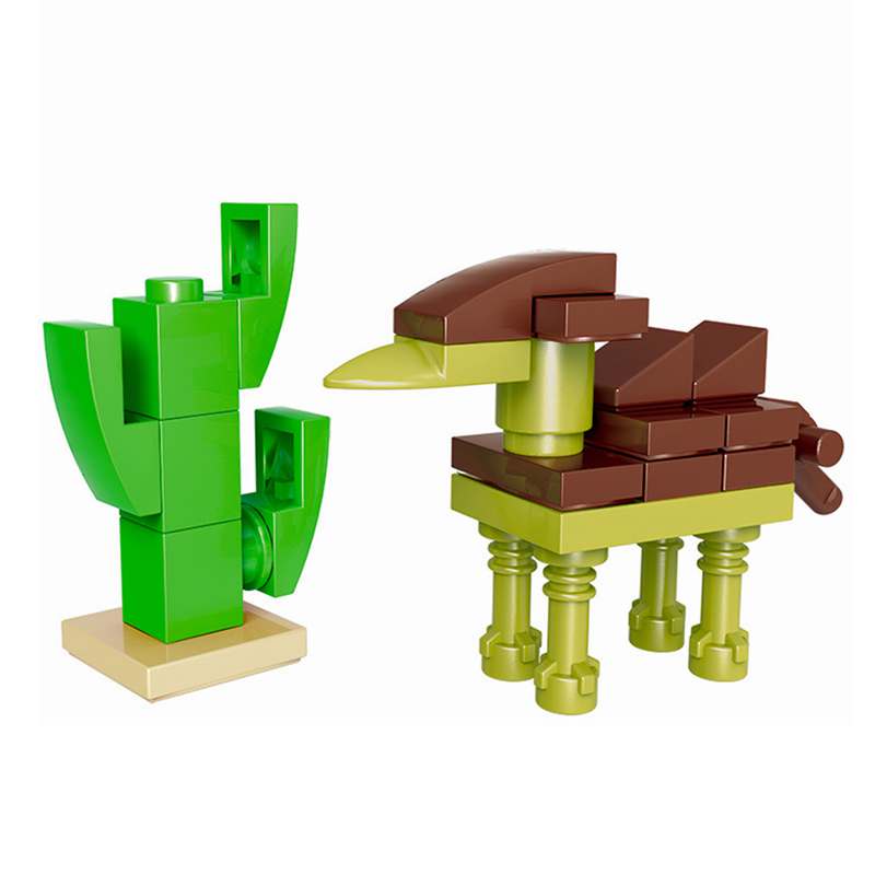 Фигурки животных MOC Милые маленькие жирафы носороги коровы Строительные кубики Игрушки идеально подходят для детей друзей Рождественская игрушка Подарки детям