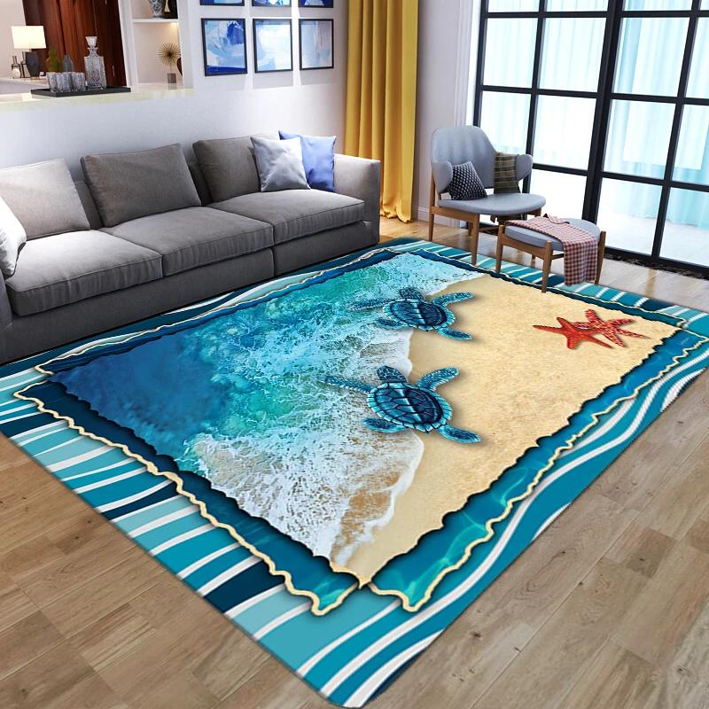 3D ковер с морской черепахой для гостиной, домашний декор, диван, стол, большие коврики, противоскользящий коврик для спальни, коврик для ванной, входной коврик