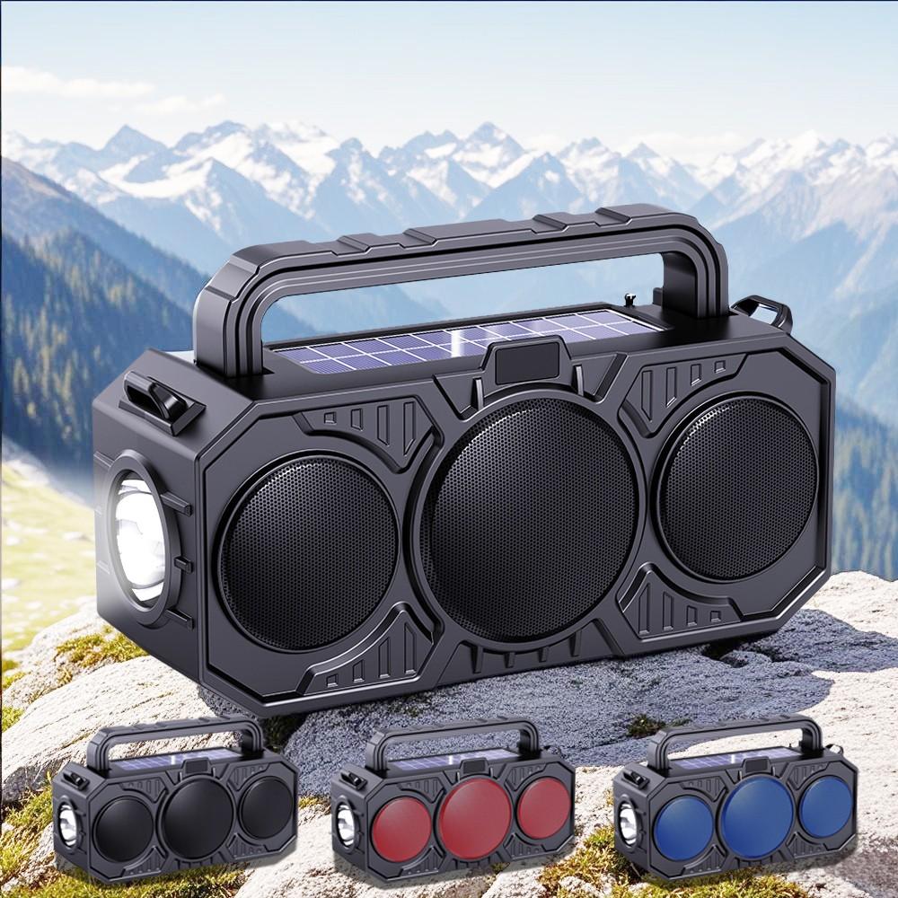 Солнечная Беспроводная Bluetooth Колонка Фонарик FM Радио TF USB MP3 Плеер