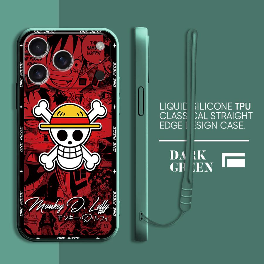 Чехол-бампер One Piece Красный Зеленый Крутой для Apple iPhone 17 Pro Max 15 Air 13 Mini 7 8 11 XS XR 12 Plus 16