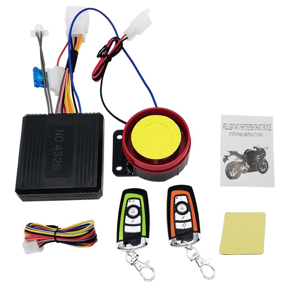Universal Motorcycle Alarm System One-way With Engine Start Remote Control Key Fob 12V With Overload Protector