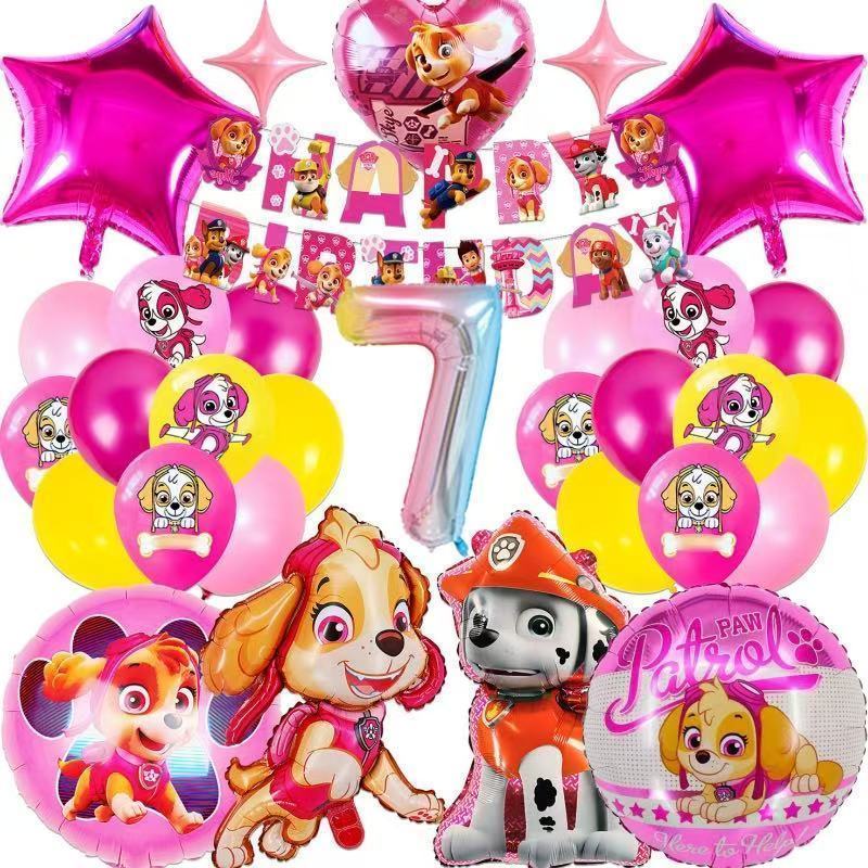 Набор детских воздушных шаров на день рождения, Цифровой шар из алюминиевой фольги в стиле «Щенячий патруль», Украшение для детской вечеринки по случаю дня рождения