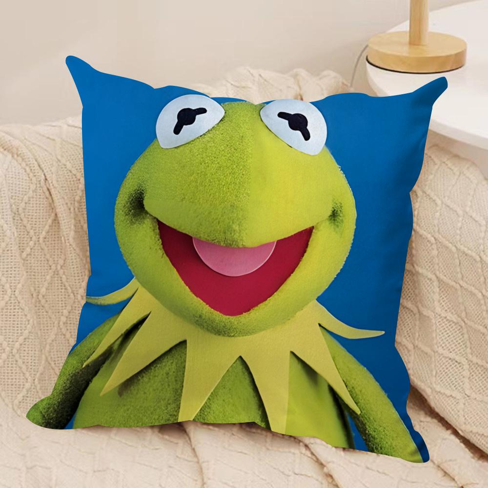Funny KKermit the Frog Cushion Cover Soft Plush Fabric DoubleSided Printed Sofa Cushion Cover for All Seasons Home Decor Gift