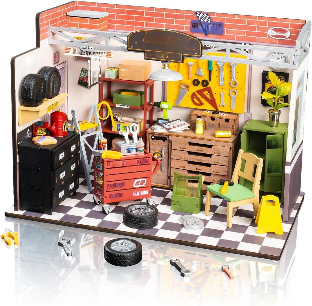 ROBOTIME Rolife 3D Puzzles Garage Workshop DIY Miniature House Kit DG165