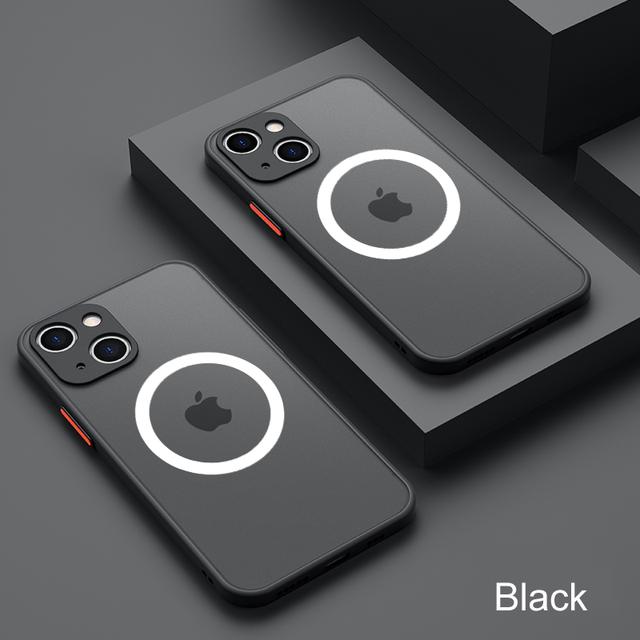 Матовый защитный чехол для Magsafe, магнитный чехол для беспроводной зарядки для Iphone 14 13 12 Pro Plus Max Mini, прозрачный жесткий чехол для ПК Defender Funda