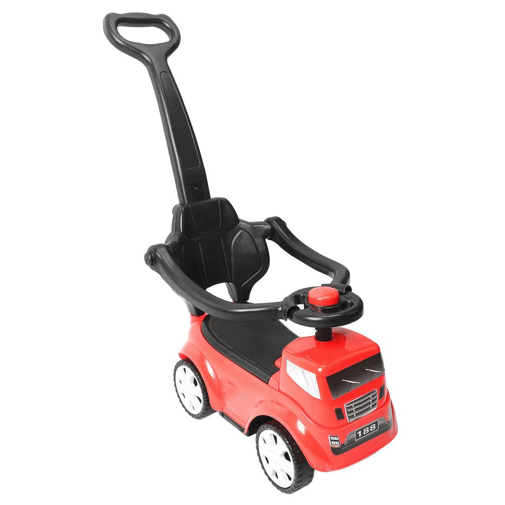 Baby Ride On Push Car Whistle Steering Wheel Universal Front Wheel Newborn Hand Push Stroller Red