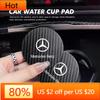 zrvmt3 2025 New 2pcs Car Carbon Fiber Water Cup Mat Coaster Non Slip Pad For Mercedes Benz CLK GLC W212 C200 C300 W203 W204 W205 W169 W
