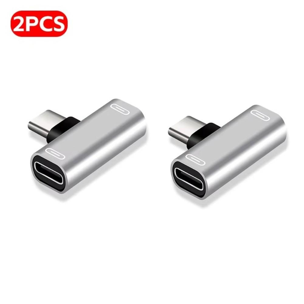 2Pcs 2-in-1 Splitter Converter Aluminum Data Transfer Adapter New USB-C Splitter Phone Accessories