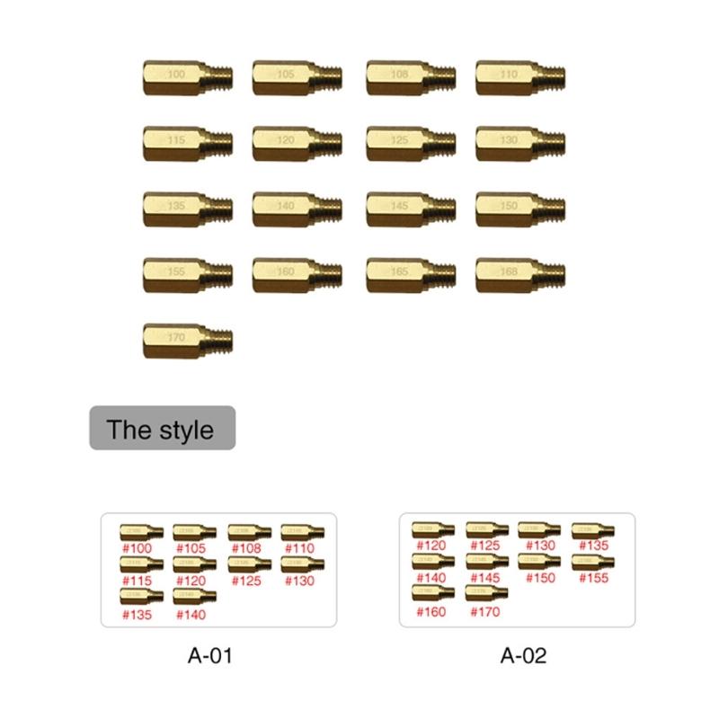 10 шт. карбюратор медленный жиклер для PWK OKO CVK Mikuni KOSO мотоцикл карбюратор главный вице инжекторы сопло 120-170