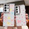Чехол с принтом разноцветных бантиков для Samsung S26 S25 Ultra S24 S23 S22 S21 FE A15 A35 A55 A16 A26 A36 A56 A17 A37 A57 5G Покрытие Линзы Прозрачный Мягкий Чехол
