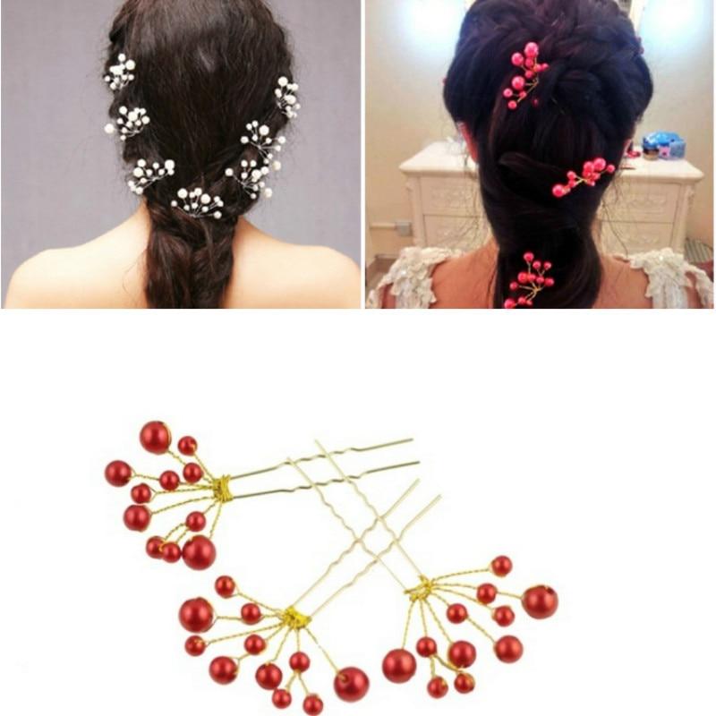 3 Pcs Wedding Hairpins Bridal Pearl Flower Crystal Hair Pins Bridesmaid Gift Hairdressing Metal Women Girl Hair Accessories