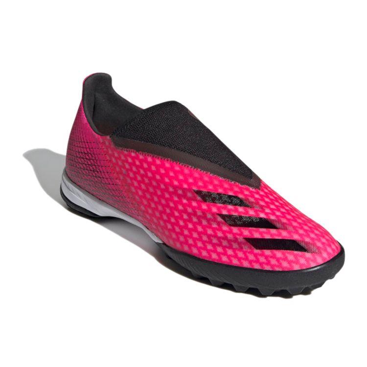 adidas X Ghosted .3 Бесшнуровочные бутсы для газона Удобные слипоны TF (Резиновые шипы) Прочные футбольные бутсы Унисекс Обувь Пурпурный FW6972