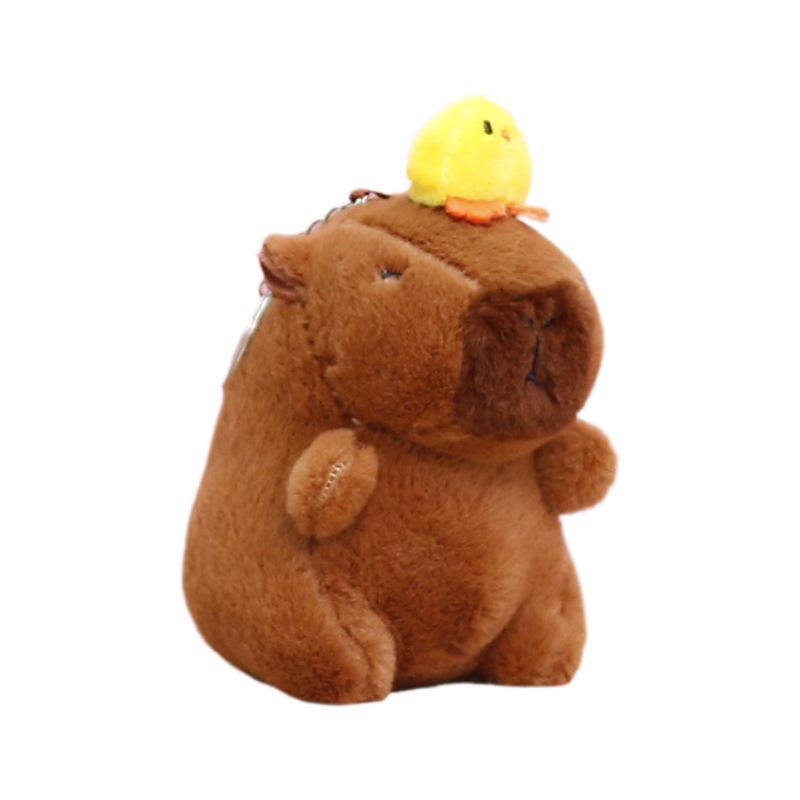 Плюшевая игрушка капибара - Милая кукла грызун в подарок с мини-подвеской
