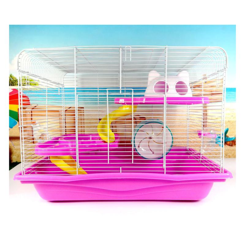 Большая трехслойная клетка для хомяка с бесшумным беговым колесом для домашнего хомяка