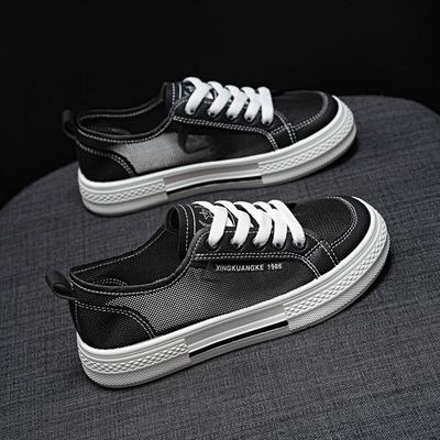 Новые дышащие парусиновые туфли сетка женские на толстой подошве печенье туфли увеличивающие рост полые тканевые туфли