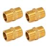 Set of 4 Hexagonal Pipe Joints Male Thread Double Nipples Pipe Coupling Set Quick Fixing for Plumbing Applications