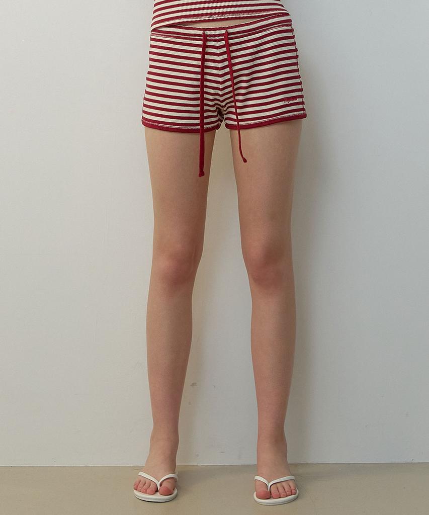 CITYBREEZE Jersey Striped Shorts_Red