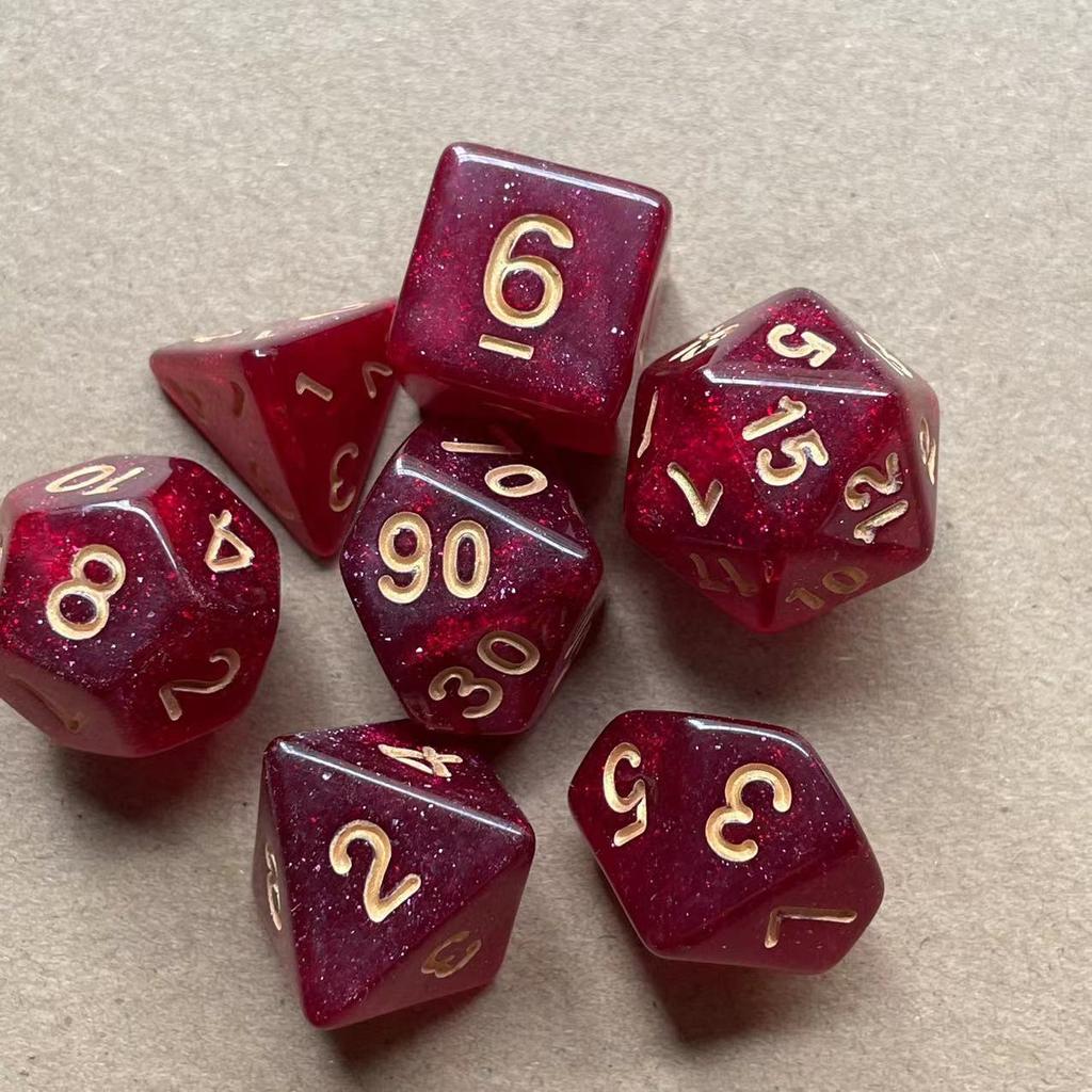 7pcs/lot Polyhedral Dice Set Double-Colors Dice D4 D6 D8 D10 D% D12 D20 for DND RPG Table Games