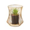 1PC Plants Holder Gold Desktop Ornament Metal Iron Home Decoration Vase Geometric Bonsai Nordic
