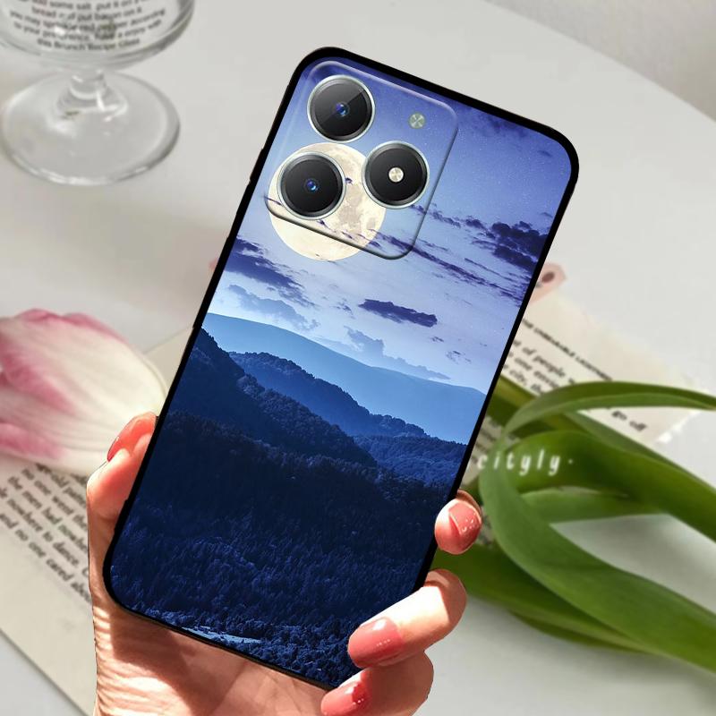 Чехол для Realme C61 RMX3939 Милый Мультяшный Мягкий Силиконовый TPU Задняя Крышка Телефона Для OPPO Realme C63 4G Ударопрочный Матовый Чехол Fundas