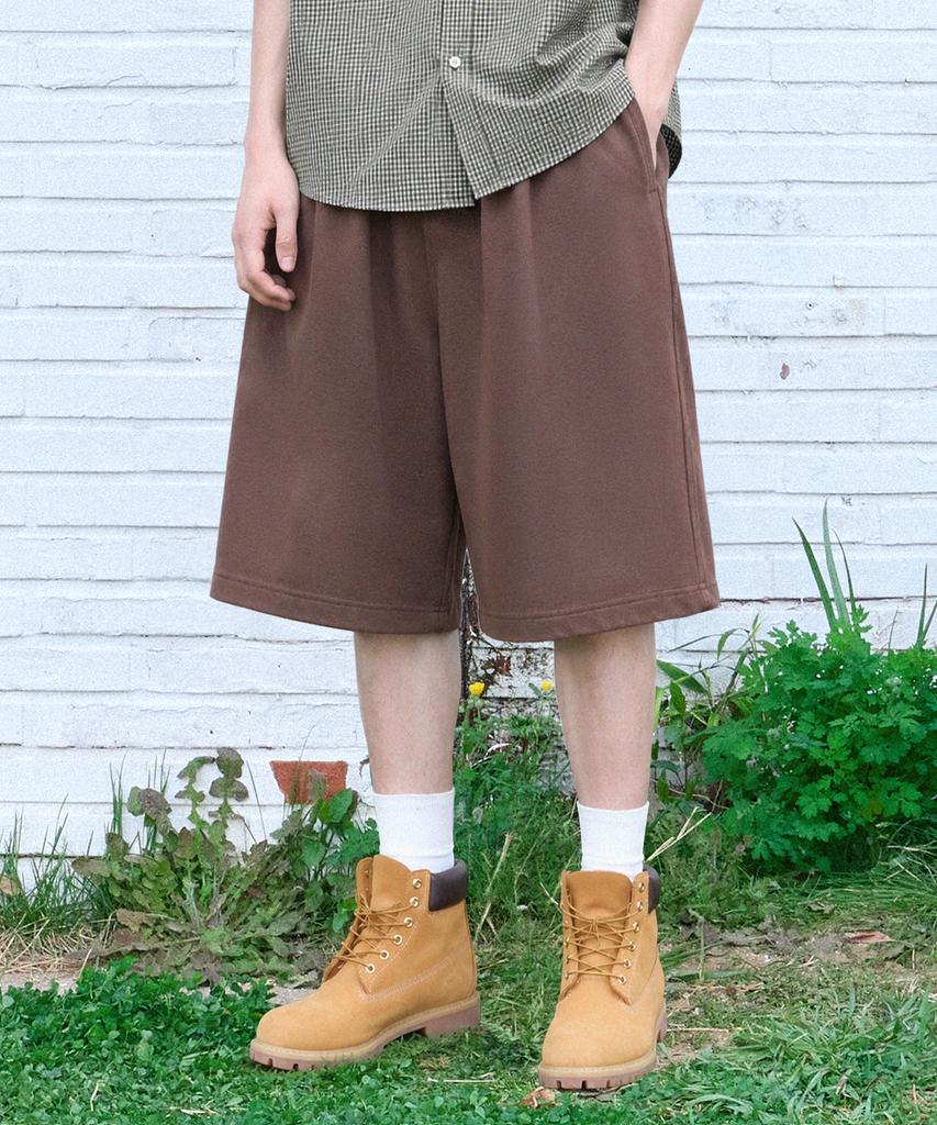 FILLUMINATE Side Tuck Bermuda Sweat Shorts - Brown