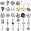 Медные Разноцветные Цветы Четырехлистник Бабочка Шармы Бусины Подходят для Оригинального Браслета Изысканные Украшения Сделай Сам