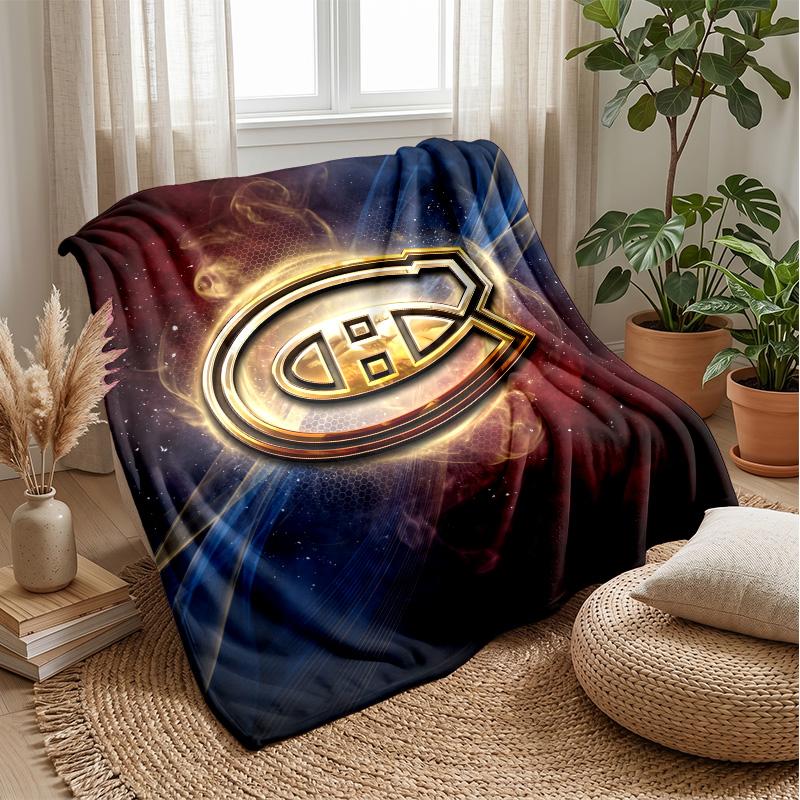 Фланелевое флисовое одеяло Montreal Canadiens Уютное теплое плед для дивана кровати путешествий Всесезонное использование