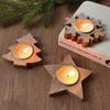 Christmas Wooden Candle Holder Snowflake Candlestick Christmas Decorations for Home Xmas Table Ornaments