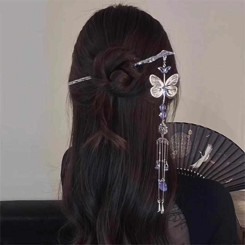 Vintage Butterfly Tassel Hair Sticks For Women Girls Chinese Style Hair Sticks Versatile Exquisite Hair Accessories Gifts