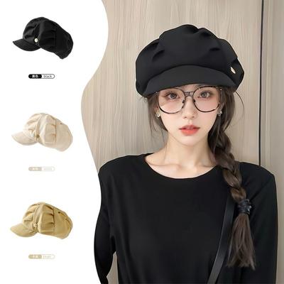 Летний берет Cloud Beret для женщин, универсальный, для лица, маленький бутон, шляпа художника, большая окружность головы, шляпа Tide