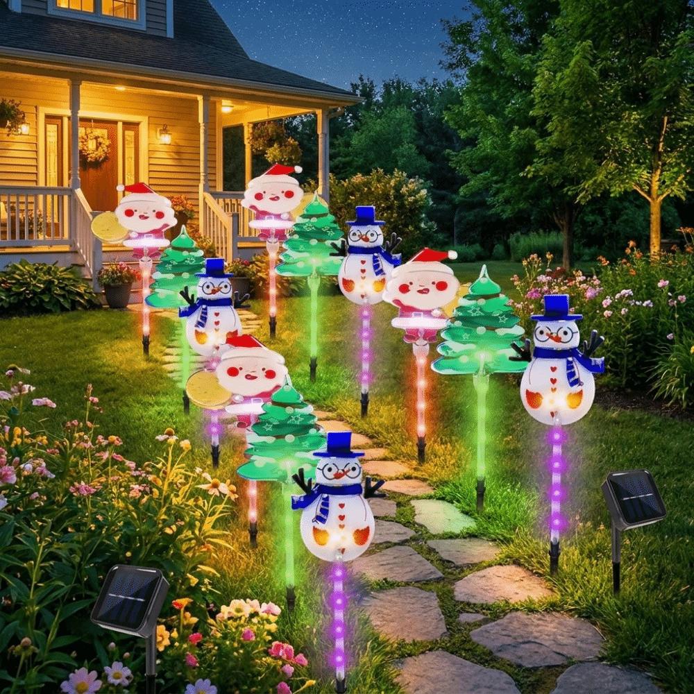 Solar Powered Christmas Solar Stake Lamp Holiday Christmas Yard Lamp Festive Decorative